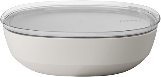Mepal serveerschaal met deksel silueta - 4000 ml - saladeschaal - nordic white