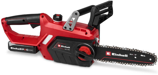 Einhell accu kettingzaag ge-lc 18 25-1 li kit - power x-change - 18 v li-ion - zwaardlengte: 25 cm - max. zaaglengte: 23 cm - kettingsnelheid: 4,5 m s - incl. 1x 2,5 ah accu en lader