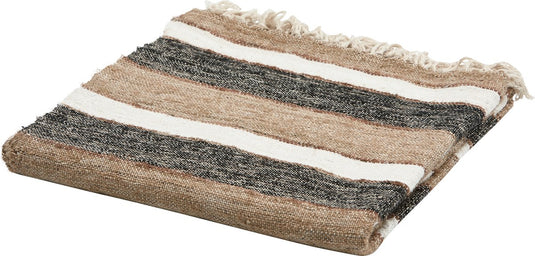 Woood beek plaid - katoen - zwart naturel - 130x170x1