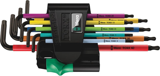 Wera multicolour stiftsleutelset met kogelkop - 9-delige - torx torx tamper resistant - t8-t40