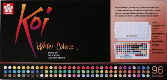 Sakura koi water colors studio set | 96 halve napjes