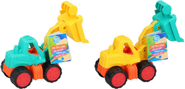 Eddy toys zandwagen lader speelgoed - speelgoed graafmachine voor zandbak en strand - zandwagen met schepbak - assorti kleuren - 1 willekeurige kleur