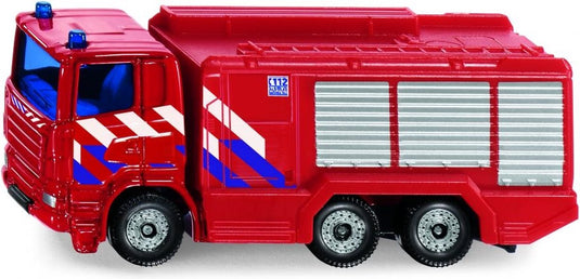 Siku brandweerwagen scania junior 7 cm staal rood (1036)