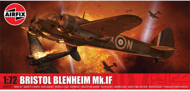 Airfix modelbouwpakket vliegtuigen - 04059 bristol blenheim mk.if – propellervliegtuig plastic - 1:72 - modelbouw