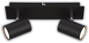 B.k.licht briloner isil – opbouwspot – plafondspots incl. eek a lichtbron* – zwenkbaar spotjes – zwart – 29cm