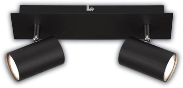 B.k.licht briloner isil – opbouwspot – plafondspots incl. eek a lichtbron* – zwenkbaar spotjes – zwart – 29cm