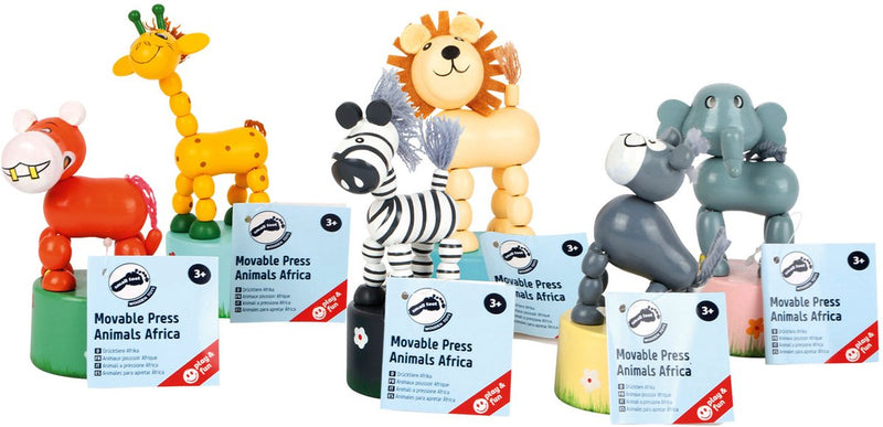 Afbeelding laden in galerijviewer, Small foot - houten drukfiguur wilde dieren, set van 6
