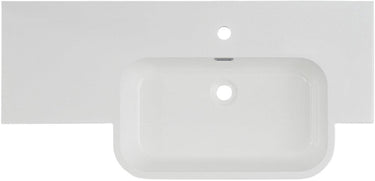 Differnz wastafel 100x20x48cm 1 kraangat 1 wasbak polybeton wit