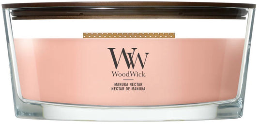 Woodwick heartwick flame ellipse geurkaars - manuka nectar - 50 branduren