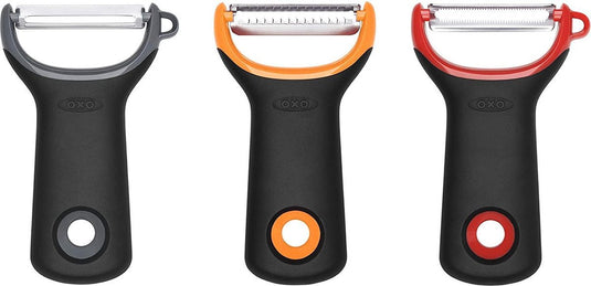 Oxo 3-delige schil set - aardappelschiller - juliennesnijder - tomaten dunschiller - comfort grip - japans rvs