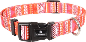 Flamingo syb - halsband honden - halsband syb oranje roze wit m 40-55cm 20mm - 1st - 127998 - 1st