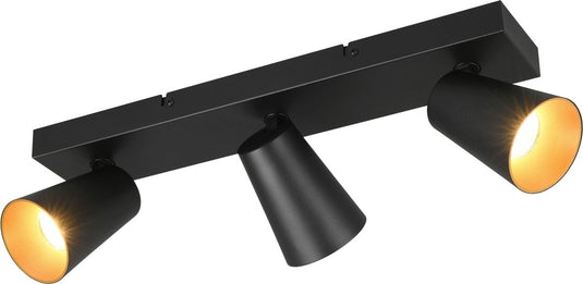 Trio sharp - spot - zwart mat - excl. 3x gu10 4,9 w - wand- en plafondmontage