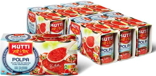 Mutti polpa fijngesneden tomatenblokjes - multipack - 8 x 3 blikken van 400gr