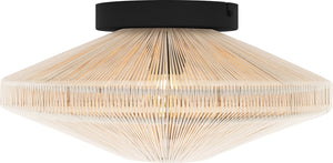 Eglo midsumer plafondlamp - e27 - ø 38 cm - zwart crème - textiel