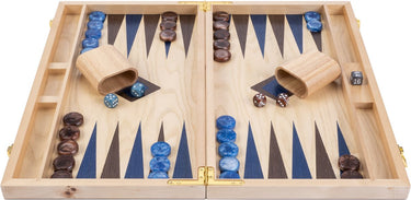 Longfield 18 backgammon blauw bruin trangle -