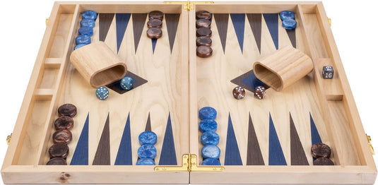 Longfield 18 backgammon blauw bruin trangle -