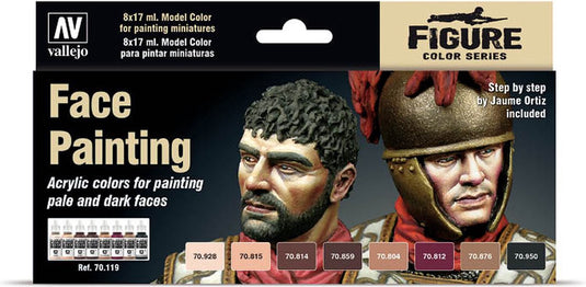 Vallejo model color face painting set - 8 kleuren - 17ml - 70119