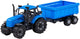 Cavallino tractor met kiepwagen aanhangwagen blauw, schaal 1:32