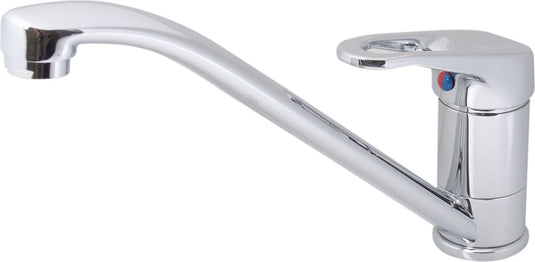 Plieger solid keukenkraan - 1-gats - draaibare uitloop - chroom