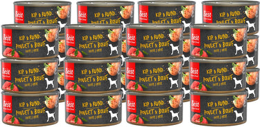 Rosewood best for your friend - honden natvoer - kip rund - gestoomde maaltijd - 24 blikjes x 95 g