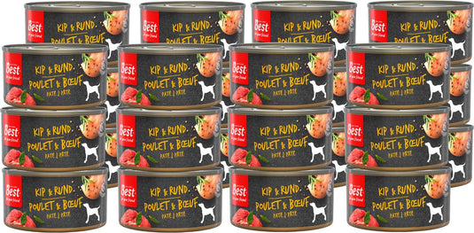 Rosewood best for your friend - honden natvoer - kip rund - gestoomde maaltijd - 24 blikjes x 95 g