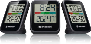Bresser weerstation - climate monitor thermo- hygrometer dcf - set van 3 - zwart