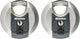 Masterlock hangslot - rvs discusslot - weersbestendig - 70 mm - 2 stuks - m40eurt
