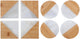 Alpina onderzetters 10x10 cm - natuursteen en bamboe design - rond of vierkant assorti - 4 stuks