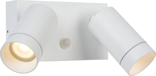 Lucide taylor - wandspot wandlamp binnen buiten - 2xgu10 - ip54 - bewegingssensor - wit