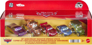 Mattel disney en pixar cars race om de 20ste verjaardag van radiator springs te vieren - set van 5