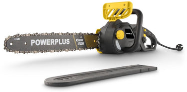 Powerplus elektrische kettingzaag powxg10027 - elektrische snoeizaag van 2700 w, zaagblad van 45 cm, automatische kettingsmering, tuingereedschap