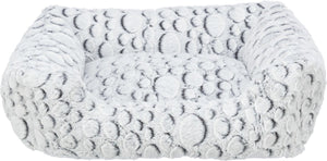 Trixie - hondenmand - mand mila - hoekig - pluche - wit grijs - 50x40 cm