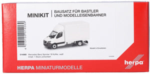 Herpa mercedes benz sprinter '18 (bakwagen), wit (minikit)