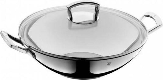 Wmf wokpan - ø 36 cm - rvs - met deksel - inductie - geschikt voor grote porties