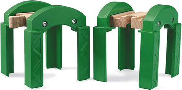 Brio groene spoorbrug pijlers - 33253 - treinbaanonderdeel