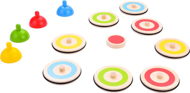 Engelhart indoor curling spel – houten speelset – tafel curling game – behendigheidsspel – inclusief 8 stones, 4 pionnen en target – gezelschapsspel –