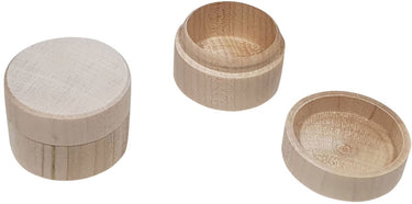 Playwood houten speelgoed kistje rond beukenhout naturel 5,8 cm.