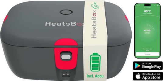 Faitron - heatsbox go - electrische lunchbox - met accu - rvs - verwarmde lunchbox - voor warme maaltijden - verschillende compartimenten - met app - 220v