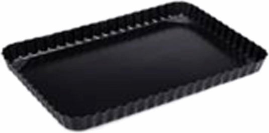 Point-virgule geribde taart- quichevorm - anti-aanbaklaag - losse bodem - 31x21x3cm
