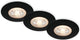 Briloner - set van 3 led inbouwspots - badkamerverlichting - ø9 cm - ip65 - 5w - 480 lm - 3.000 k - zwart