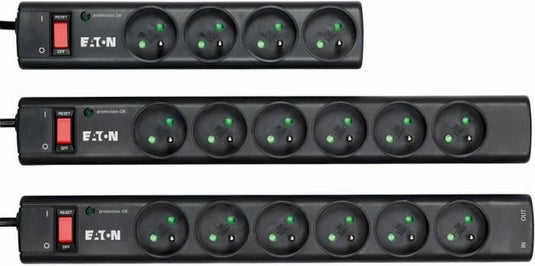 Eaton steckdosenleiste uberspannungsschutz - protection strip 6 fr - ps6f - 6 franzosische steckdosen - schwarz