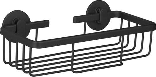 Differnz zelfklevend doucherek zwart â€“ douchemand â€“ hangend rechthoekâ€“ doucherekje zonder boren - aluminium - 25 x 11.6 x 8.1 cm
