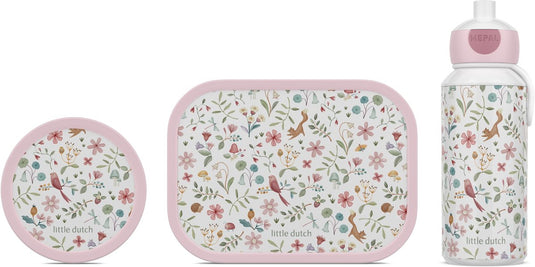 Mepal lunchset (pop-up fles. lunchbox fruitbox) campus little dutch - 400 + 750 + 300 ml - broodtrommel en drinkbeker voor kinderen - bento box - pop-up drinkfles - fairy wonders
