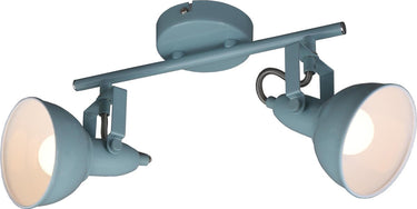 Briloner soft - plafond spot 2-lichts - plafondlamp - draai- en zwenkbare - retro vintage uitvoering - fitting: e14 max. 40 watt - metaal - afmetingen: 30,4x10x18,1 cm - kleur: mintwit