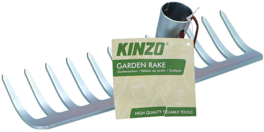 Kinzo tuinhark - metaal - zonder steel - 29,5 cm - 12 tanden - tuinwerk