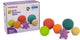 Miniland ml preschool eco: rubber ballen diam.7cm, zintuiglijke ballen van natuurlijk rubber, 6 stuks, doos 15x22x9cm, 0+