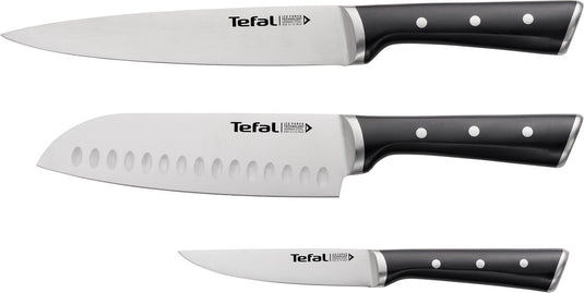 Tefal ice force messenset - 3-delig - vleesmes 20 cm - santokumes 18 cm - universeel mes 11 cm - rvs
