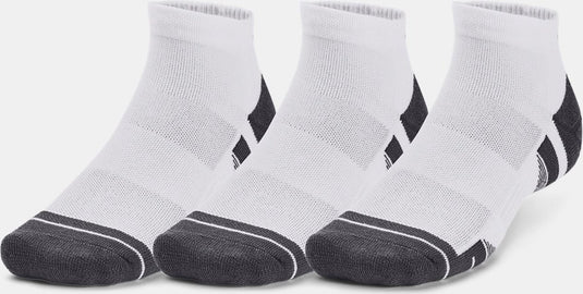Under armour ua performance tech 3pk low-wht unisex sportsokken - wit - jet grijs