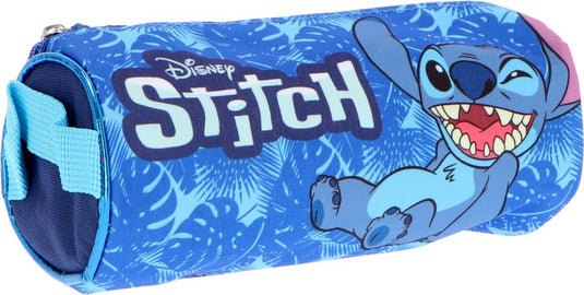 Lilo stitch etui - pennenetui voor kind - rond - blauw - pennenzak