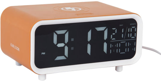 Karlsson wekker chunky led - okergeel - 17x11x8.6cm - scandinavisch - wekker voor slaapkamer - wekkers